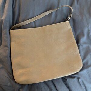 FURLA shoulder bag brown grey / beige / tan / taupe leather made in Italy